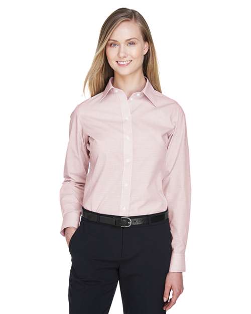 Women's Crown Collection® Micro Tattersall Woven Dress Shirt - DG510W
