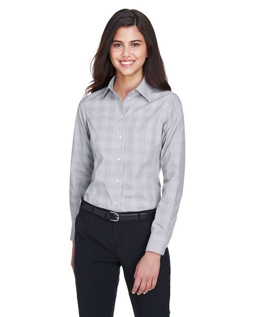 Women's Crown Collection® Glen Plaid Woven Dress Shirt - DG520W
