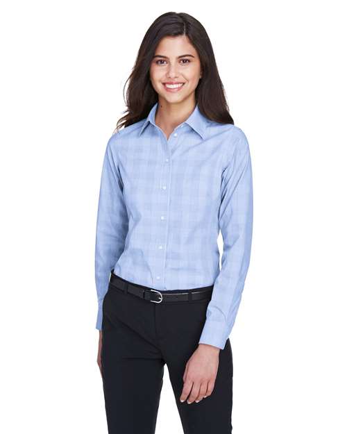 Women's Crown Collection® Glen Plaid Woven Dress Shirt - DG520W