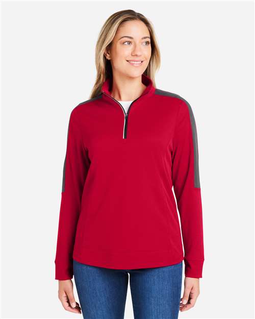Women's Market Snag Protect Mesh Colorblock Quarter-Zip Pullover - CE404W