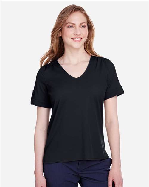 Women's CrownLux Performance® Plaited Rolled Sleeve Shirt - DG20WB