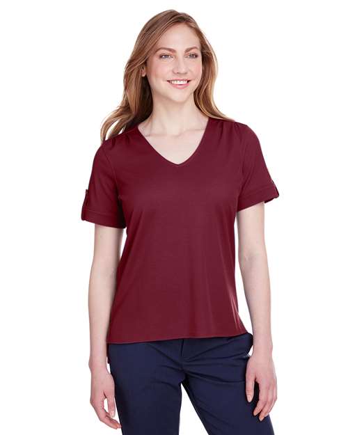 Women's CrownLux Performance® Plaited Rolled Sleeve Shirt - DG20WB