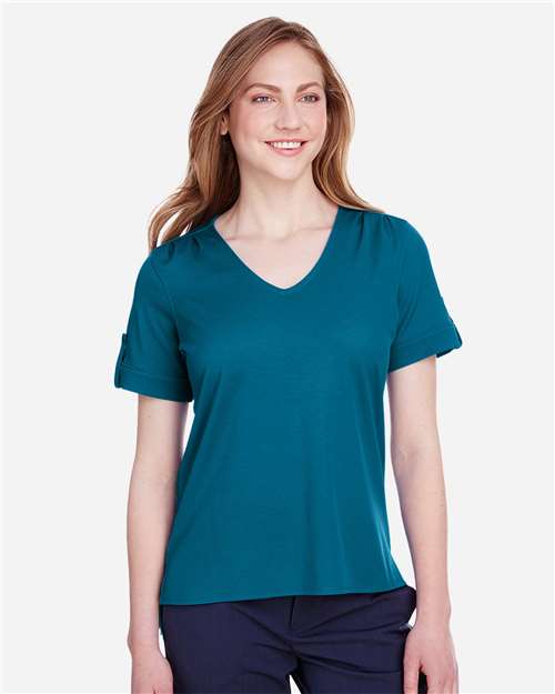 Women's CrownLux Performance® Plaited Rolled Sleeve Shirt - DG20WB