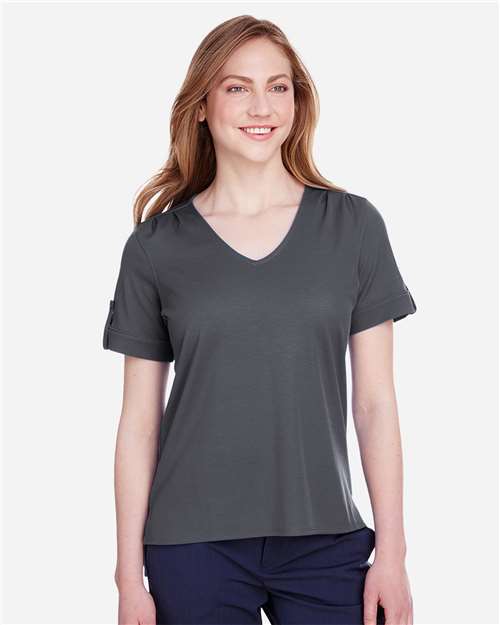 Women's CrownLux Performance® Plaited Rolled Sleeve Shirt - DG20WB