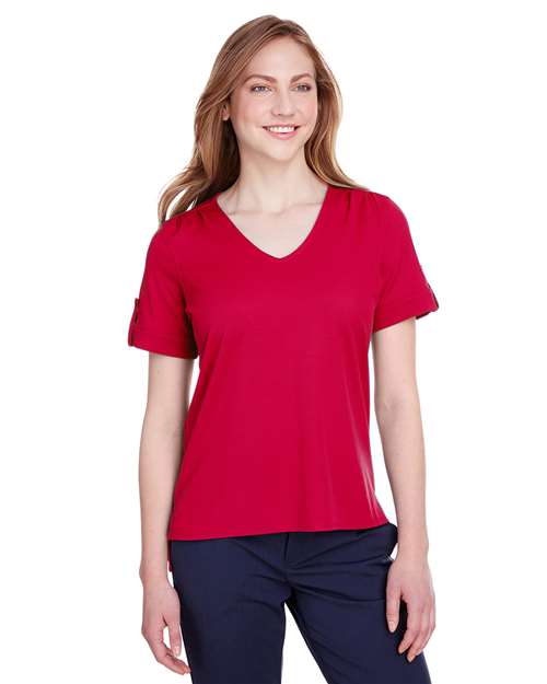 Women's CrownLux Performance® Plaited Rolled Sleeve Shirt - DG20WB
