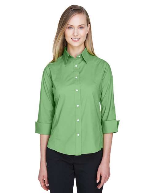 Women's Perfect Fit™ Three-Quarter Sleeve Stretch Poplin Dress Shirt - DP625W