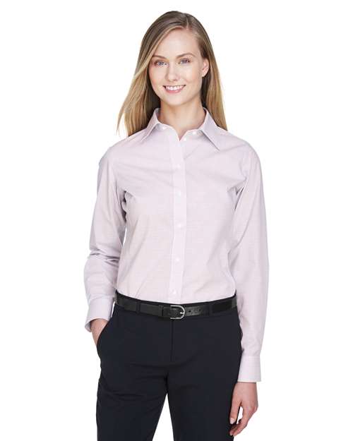 Women's Crown Collection® Micro Tattersall Woven Dress Shirt - DG510W