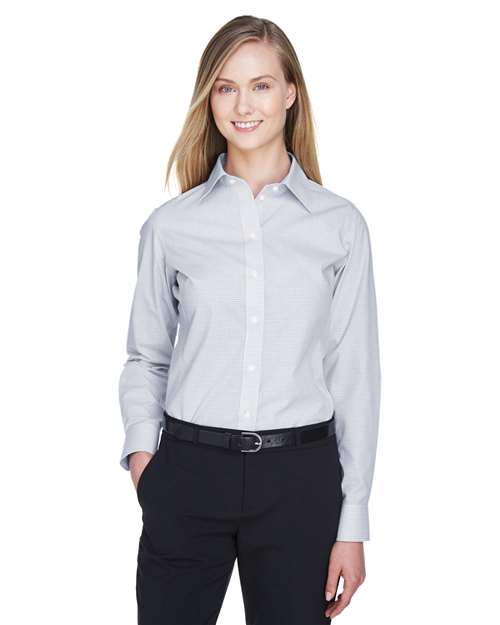 Women's Crown Collection® Micro Tattersall Woven Dress Shirt - DG510W