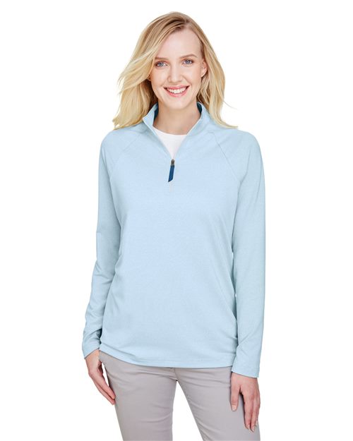 Women's CrownLux Performance® Clubhouse Micro-Stripe Quarter-Zip Pullover - DG480W