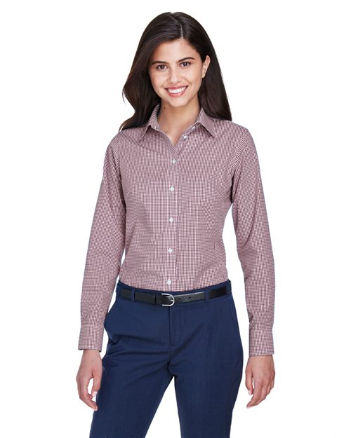 Women's Crown Collection® Gingham Check Woven Dress Shirt - D640W