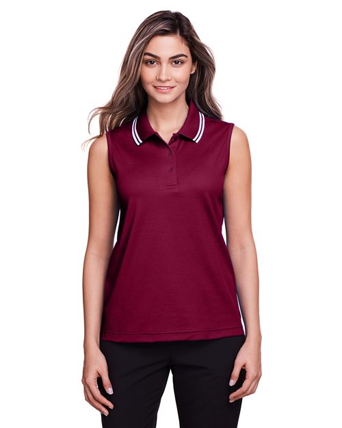 Women's CrownLux Performance® Plaited Tipped Sleeveless Polo - DG20SW