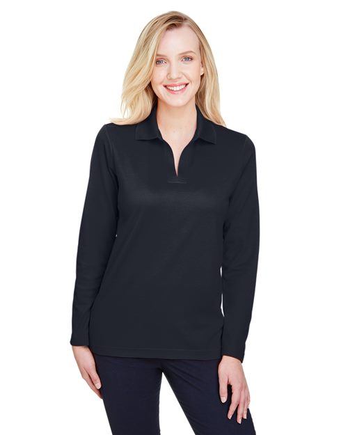 Women's CrownLux Performance® Plaited Long Sleeve Polo - DG20LW