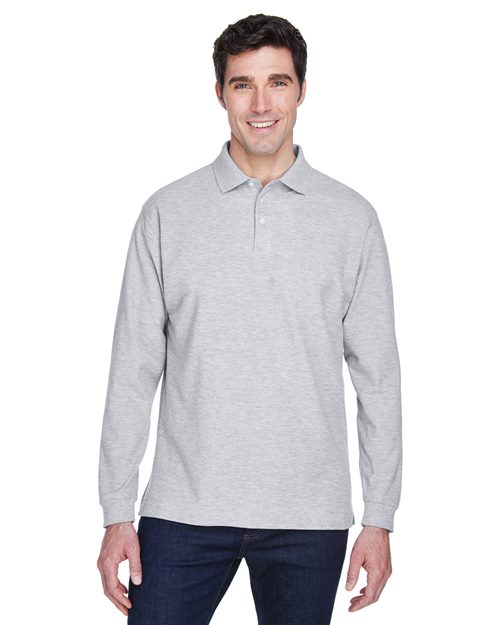Men's Pima Piqué Long Sleeve Polo - D110