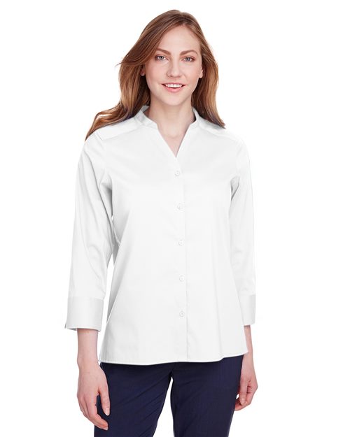 Women's Crown Collection® Stretch Broadcloth Three-Quarter Sleeve Blouse - DG560W