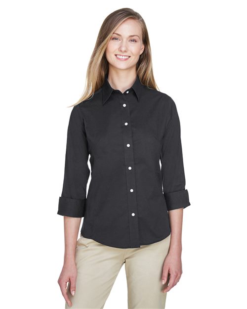 Women's Perfect Fit™ Three-Quarter Sleeve Stretch Poplin Dress Shirt - DP625W