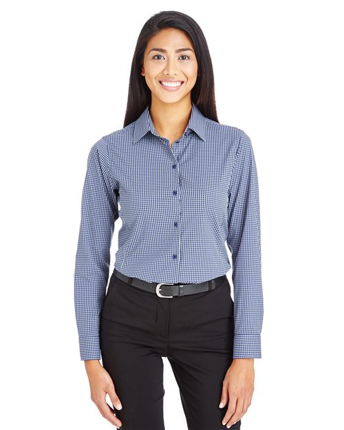 Women's CrownLux Performance® Tonal Mini Check Woven Dress Shirt - DG535W