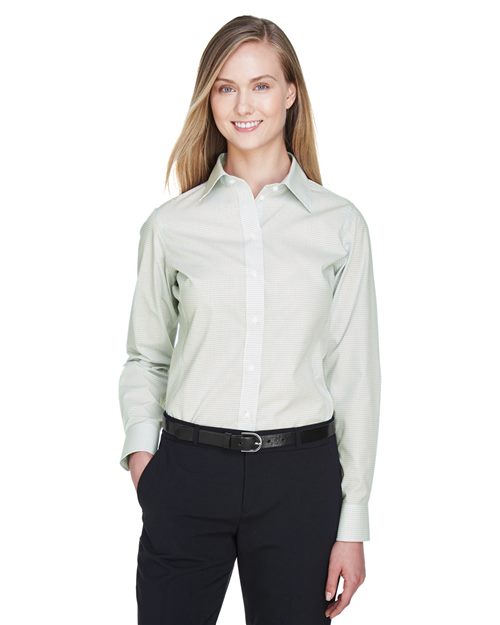 Women's Crown Collection® Micro Tattersall Woven Dress Shirt - DG510W