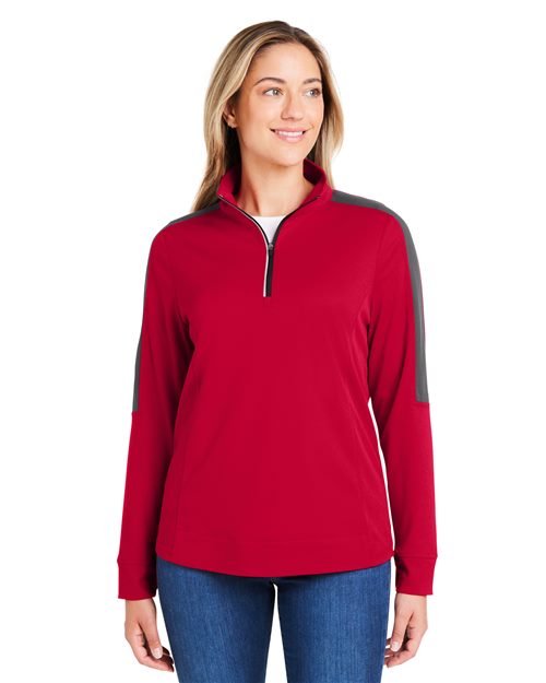 Women's Market Snag Protect Mesh Colorblock Quarter-Zip Pullover - CE404W