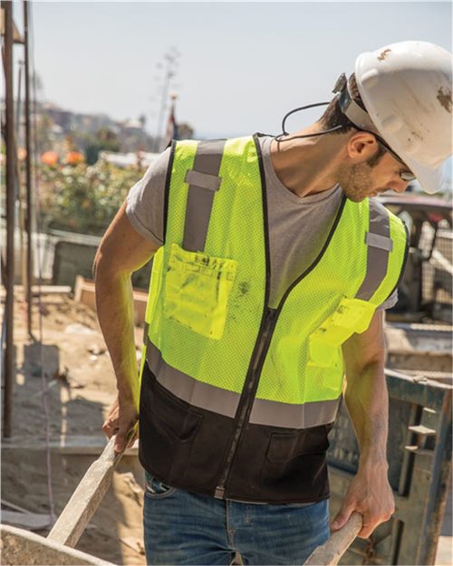 Unisex Black Bottom Mesh Class 2 Vest - 1509