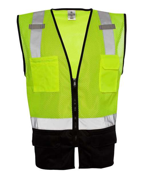 Unisex Black Bottom Mesh Class 2 Vest - 1509