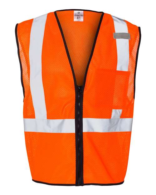 Unisex Single Pocket Zipper Mesh Class 2 Vest - 1519-1520