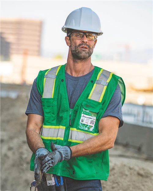 Unisex EV Series® Enhanced Visibility Multi-Pocket Mesh Vest - B100-111