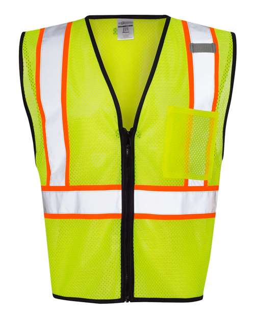Unisex Economy Contrasting Vest with Zippered Front - 1527-1528