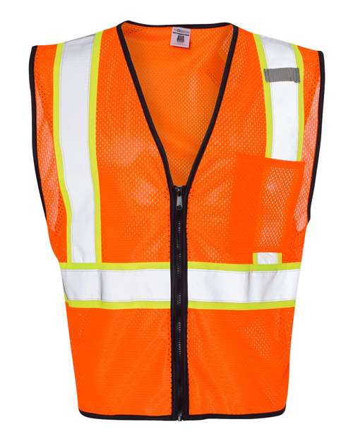 Unisex Economy Contrasting Vest with Zippered Front - 1527-1528