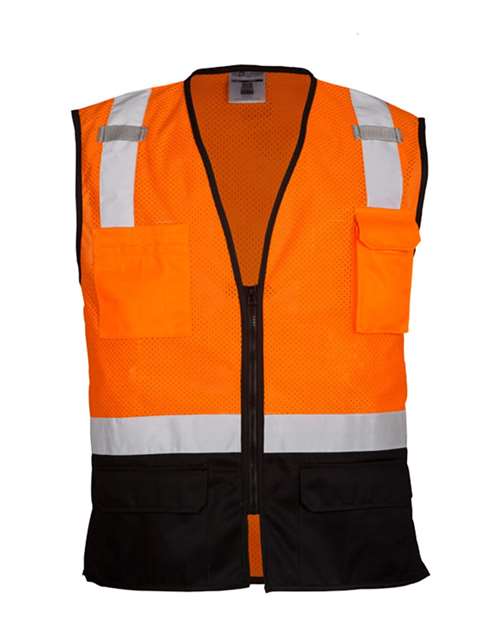 Unisex Black Bottom Mesh Class 2 Vest - 1509