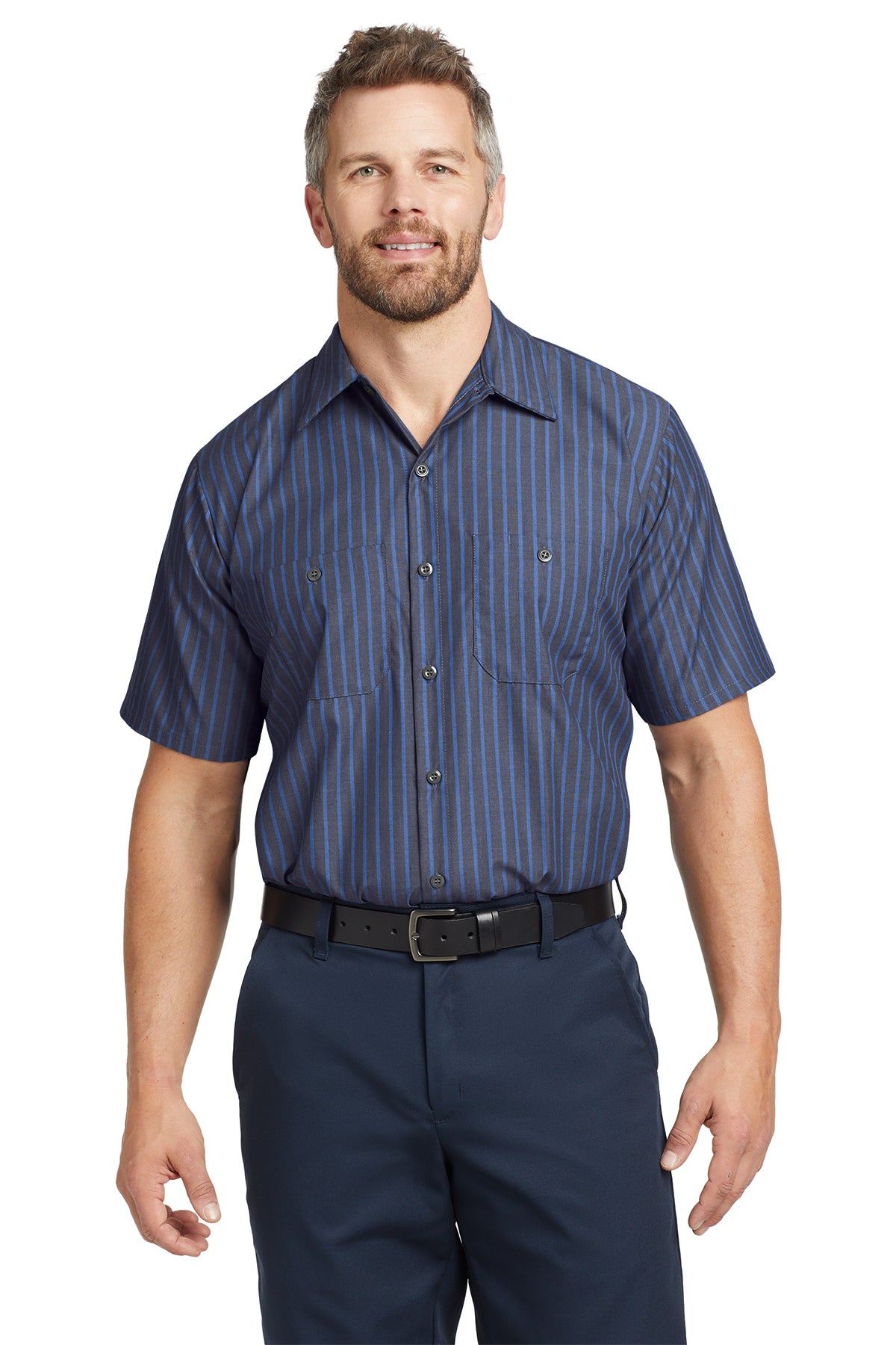 Short Sleeve Industrial Striped Work Shirt - SP20BW/SP24EX