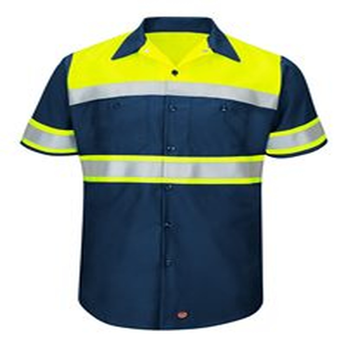 Men's Hi-Visibility Colorblock Ripstop Short Sleeve Work Shirt - SY80YN