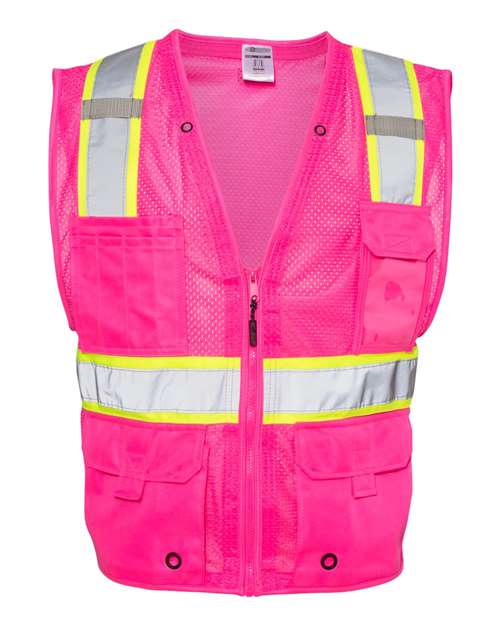 Unisex EV Series® Enhanced Visibility Multi-Pocket Mesh Vest - B100-111