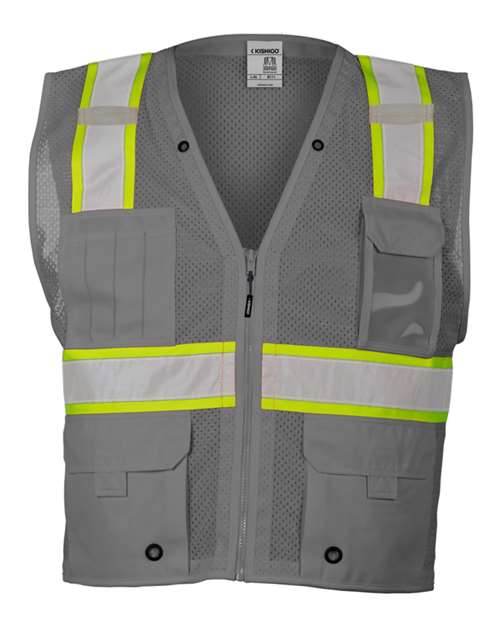 Unisex EV Series® Enhanced Visibility Multi-Pocket Mesh Vest - B100-111