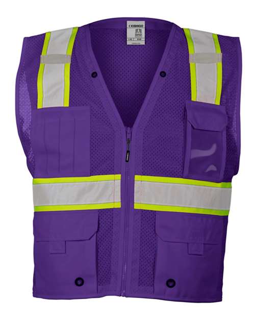 Unisex EV Series® Enhanced Visibility Multi-Pocket Mesh Vest - B100-111
