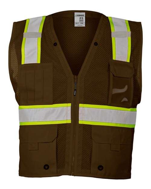 Unisex EV Series® Enhanced Visibility Multi-Pocket Mesh Vest - B100-111