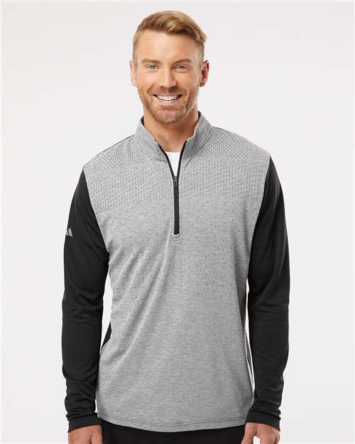 Men's Ultimate365 Heather Block Print Quarter-Zip Pullover - A522
