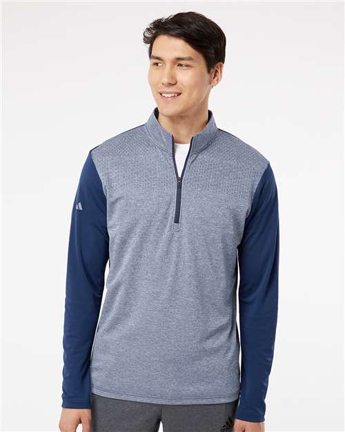 Men's Ultimate365 Heather Block Print Quarter-Zip Pullover - A522