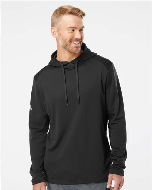 Men's Textured Mixed Media Midweight Hooded Sweatshirt - A530