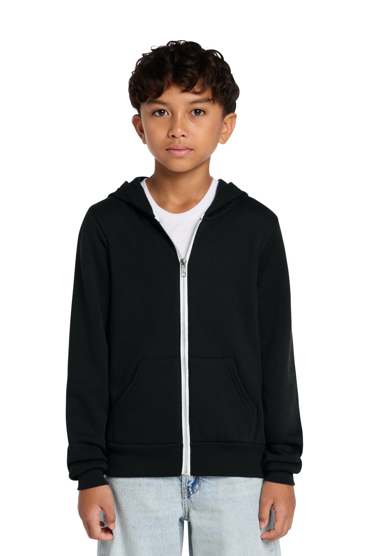 BELLA+CANVAS ®  Youth Sponge Fleece Full-Zip Hooded Sweatshirt BC3739Y