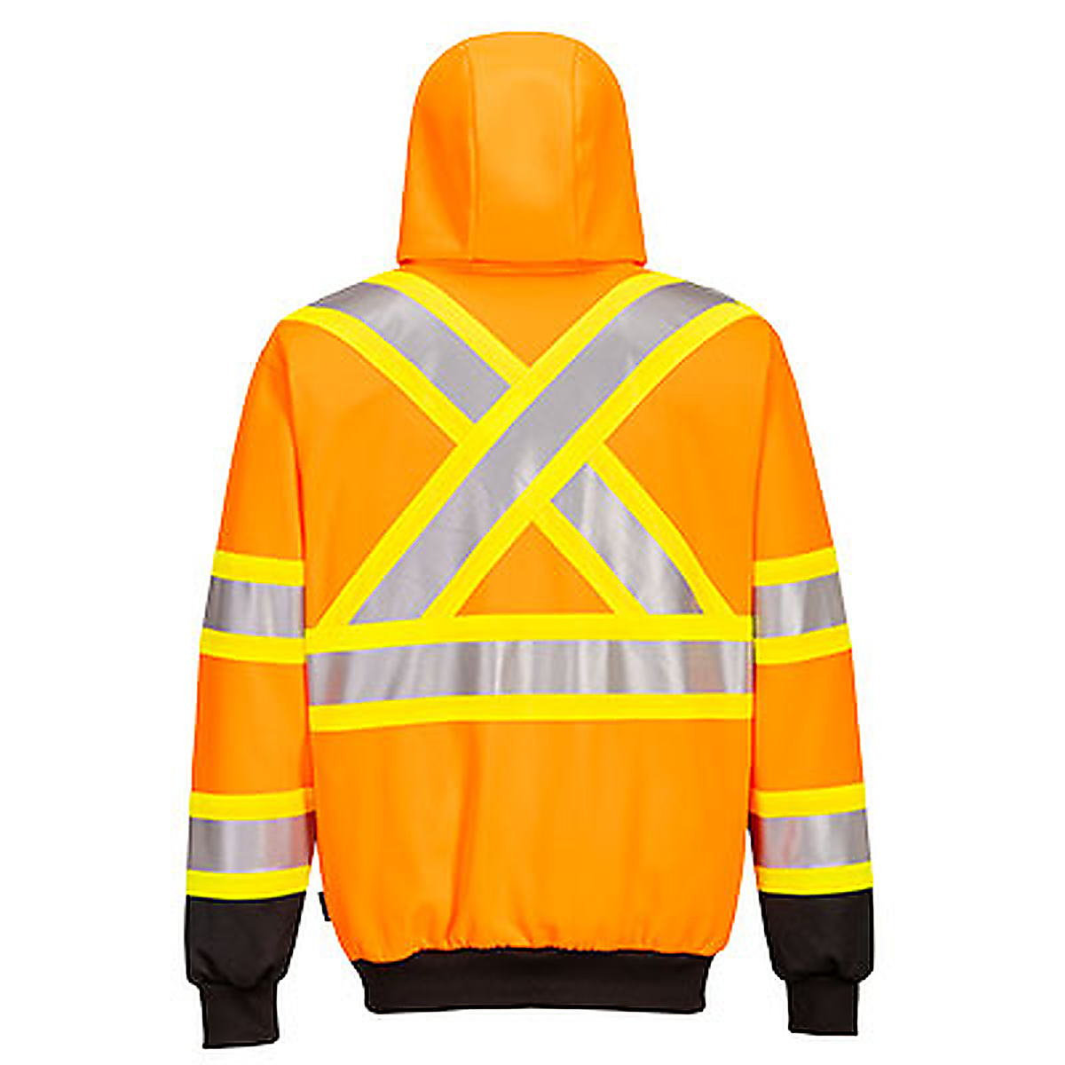 Hi-Vis X Back Contrast Tape Zipped Hoodie - CA170