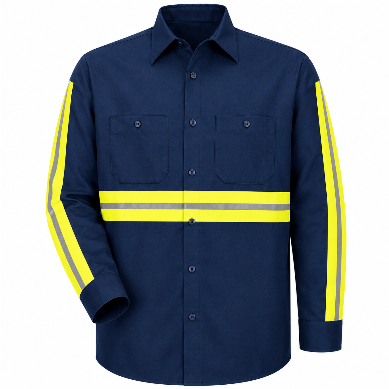 Long Sleeve Enhanced Visibility Industrial Work Shirt