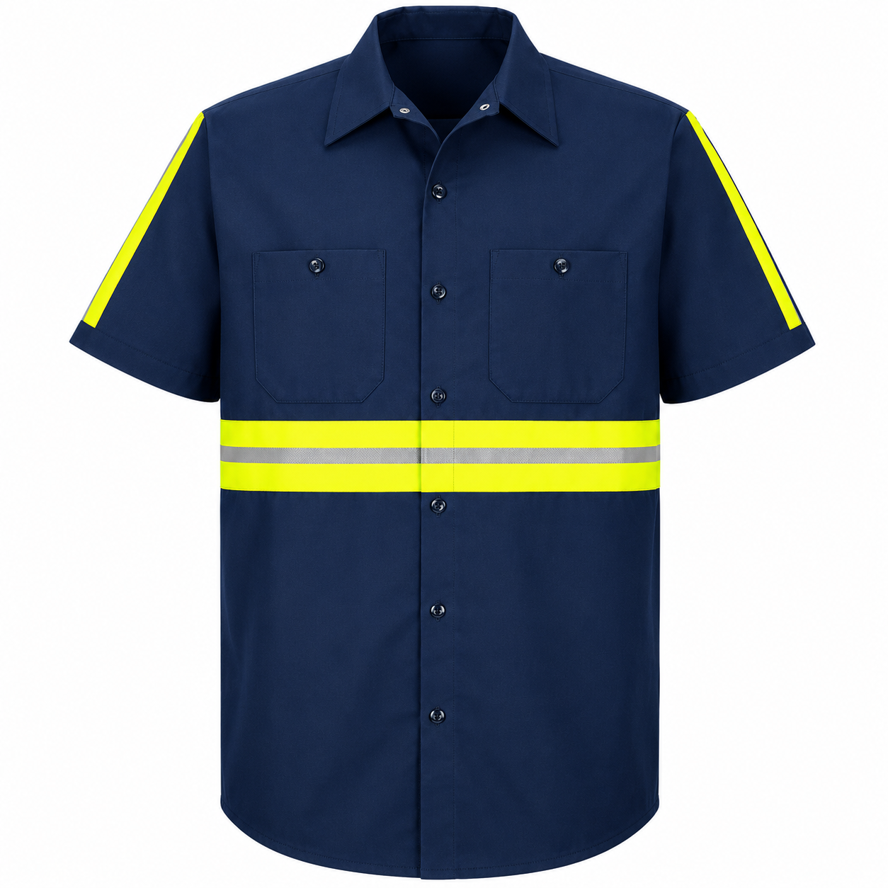 Short Sleeve Enhanced Visibility Industrial Work Shirt