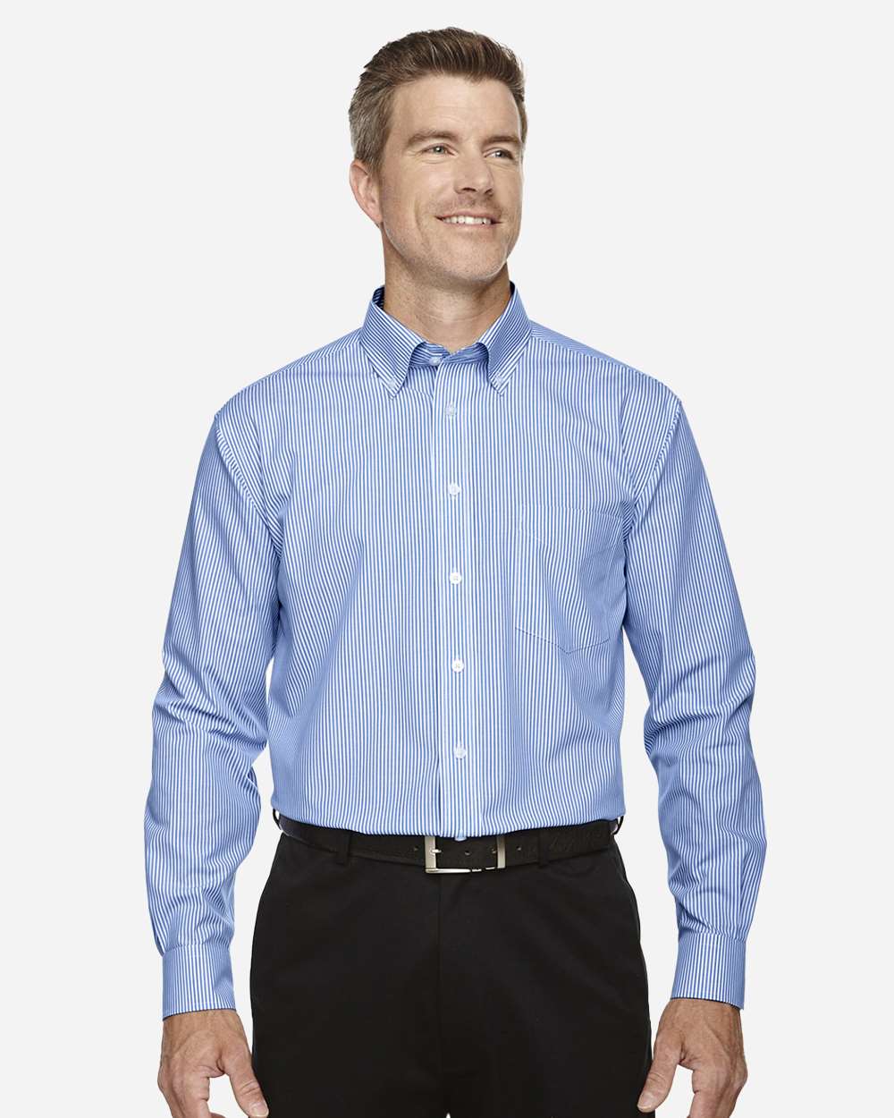 D645 - Men's Crown Collection® Banker Stripe Woven Dress Shirt - SUPERVISORS ONLY