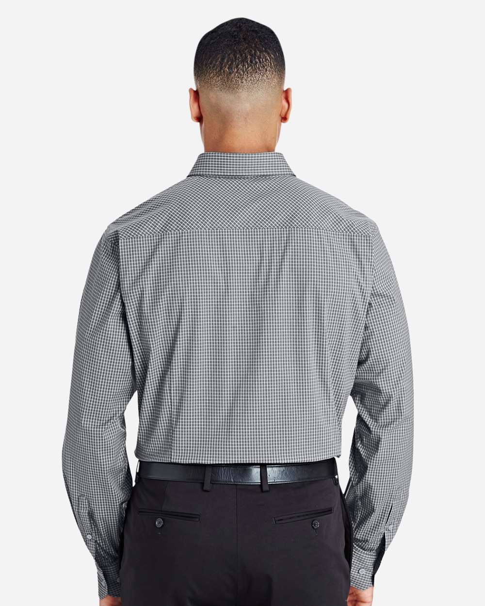 DG535 - Men's CrownLux Performance® Tonal Mini Check Woven Dress Shirt - SUPERVISORS ONLY