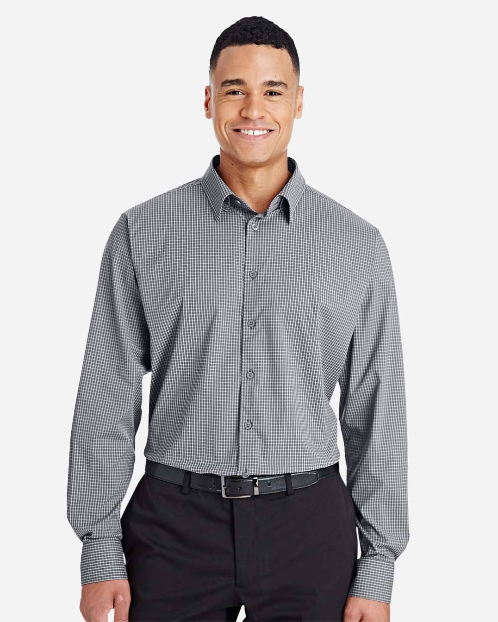 DG535 - Men's CrownLux Performance® Tonal Mini Check Woven Dress Shirt - SUPERVISORS ONLY