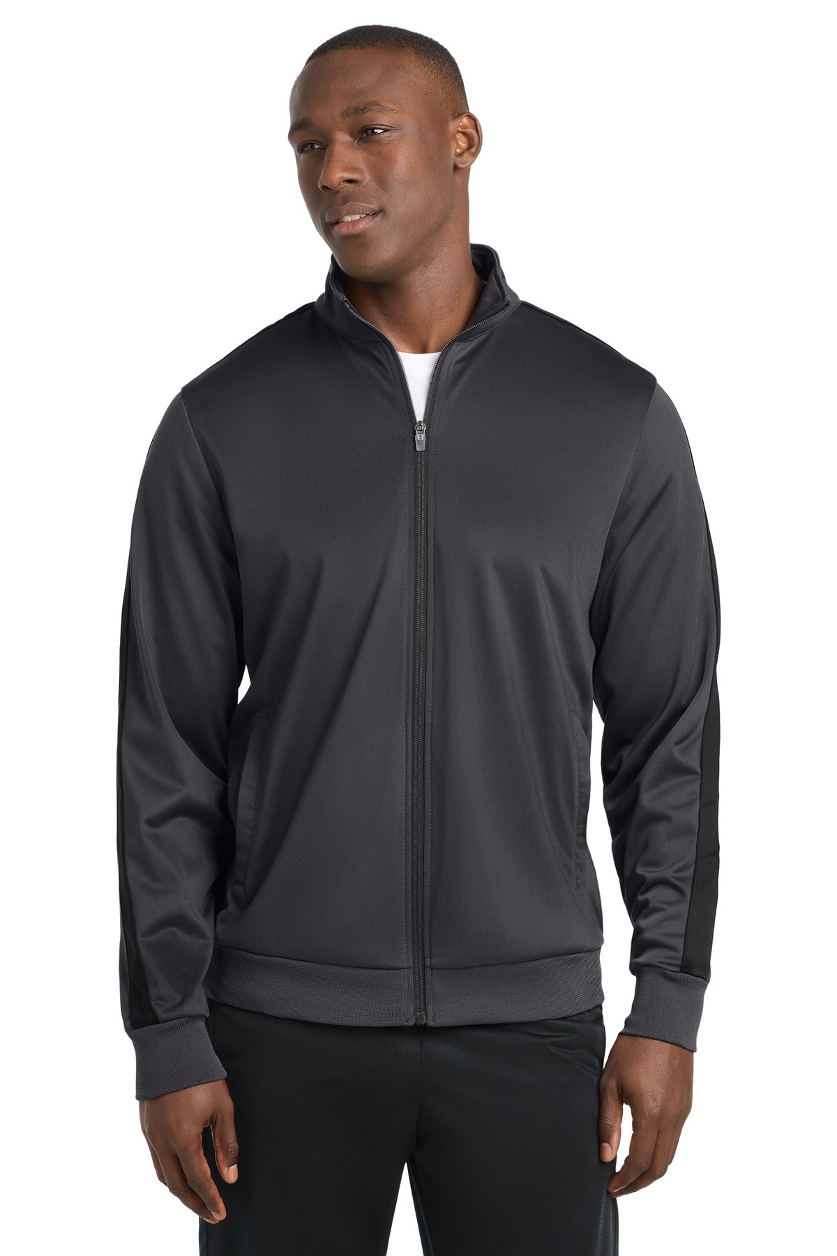 Sport-Tek  ®  Tricot Sleeve Stripe Track Jacket. JST94