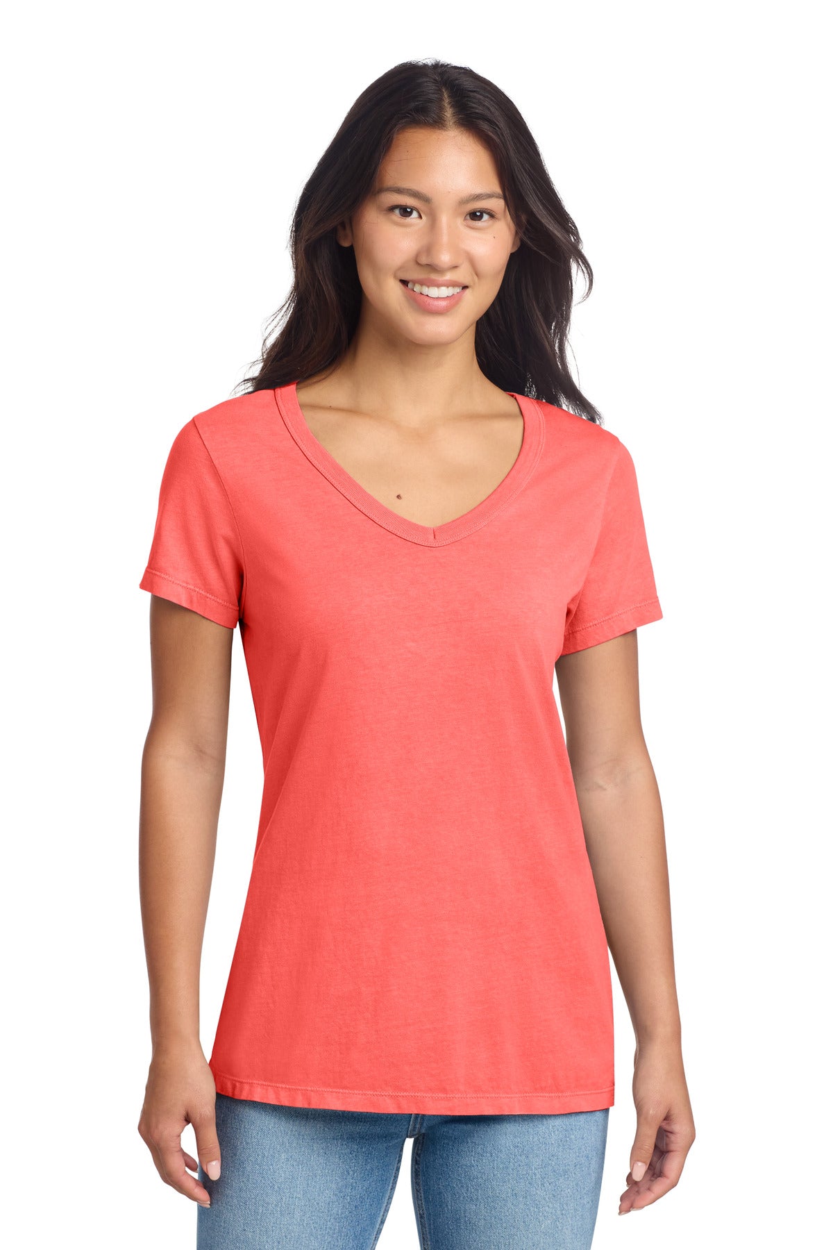 Port & Co ®  Women's Beach Wash ®  Garment-Dyed V-Neck Tee LPC099V
