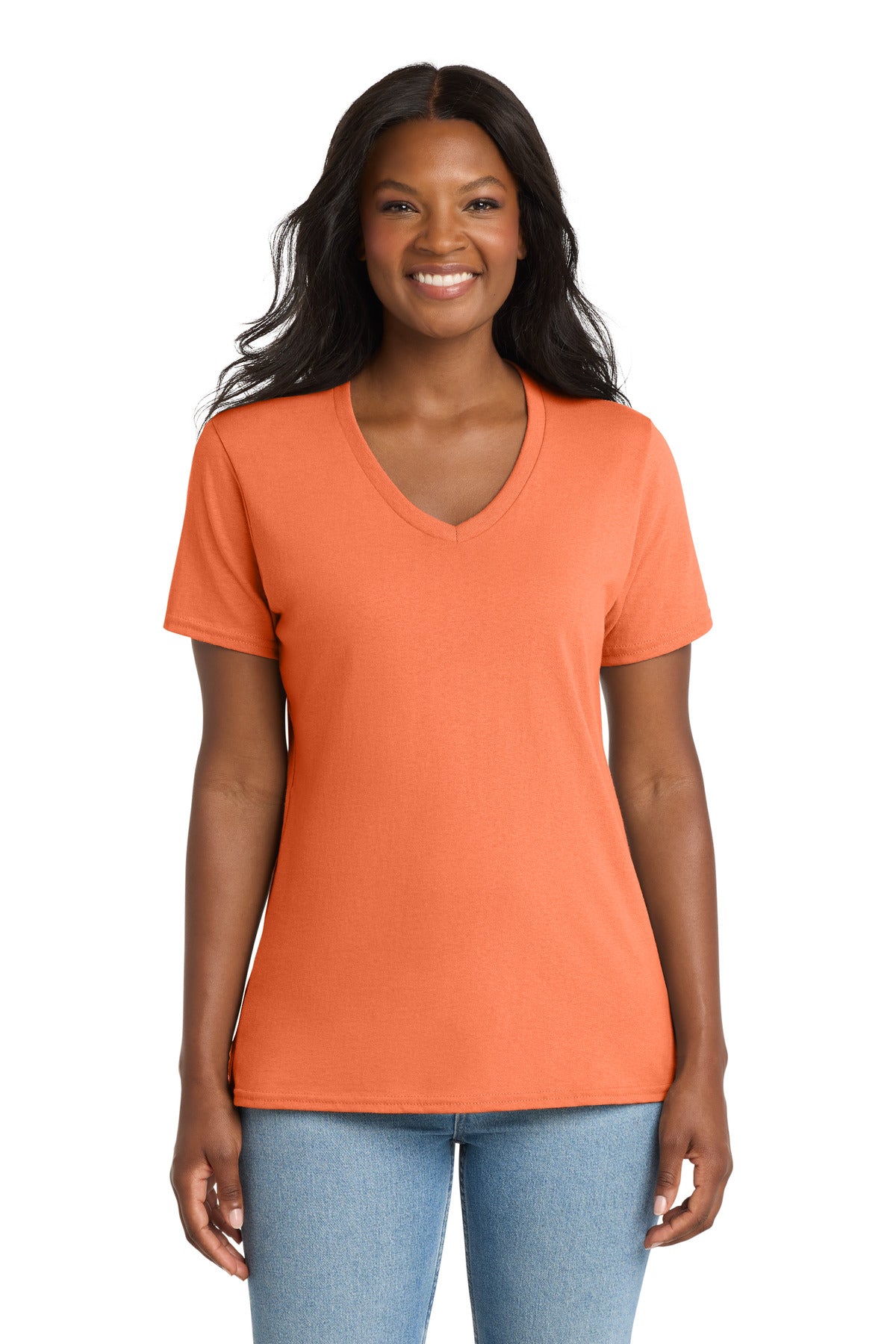 Port & Co ®  Women's Core Cotton V-Neck Tee. LPC54V