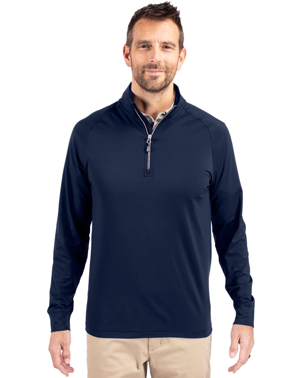Cutter & Buck Adapt Recycled Soft Knit Stretch  Mens Big & Tall Quarter Zip Pullover