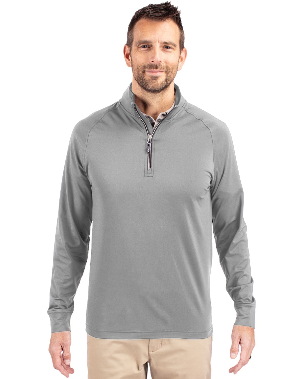 Cutter & Buck Adapt Recycled Soft Knit Stretch  Mens Big & Tall Quarter Zip Pullover